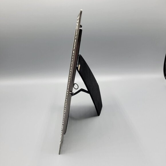 Elegant Silver Ornate Photo Picture Frame Diamond Lattice Trellis Rhinestones - Picture 3 of 8